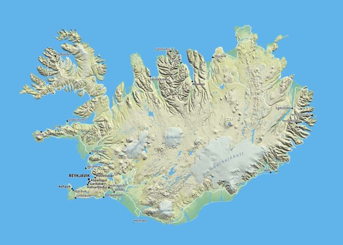 Übersichtskarte Island