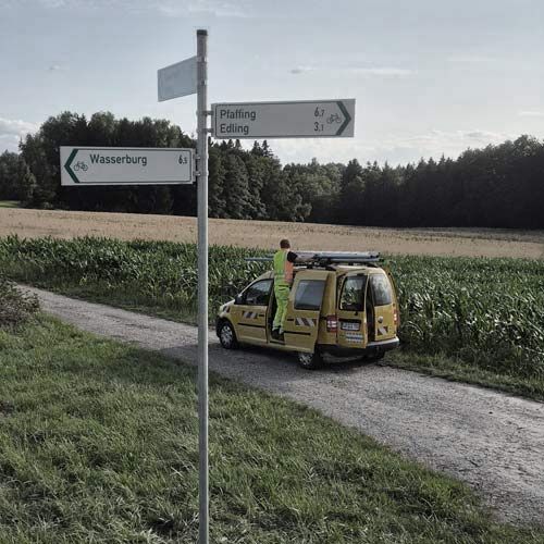 Radwegweisung im Lkr Rosenheim montiert